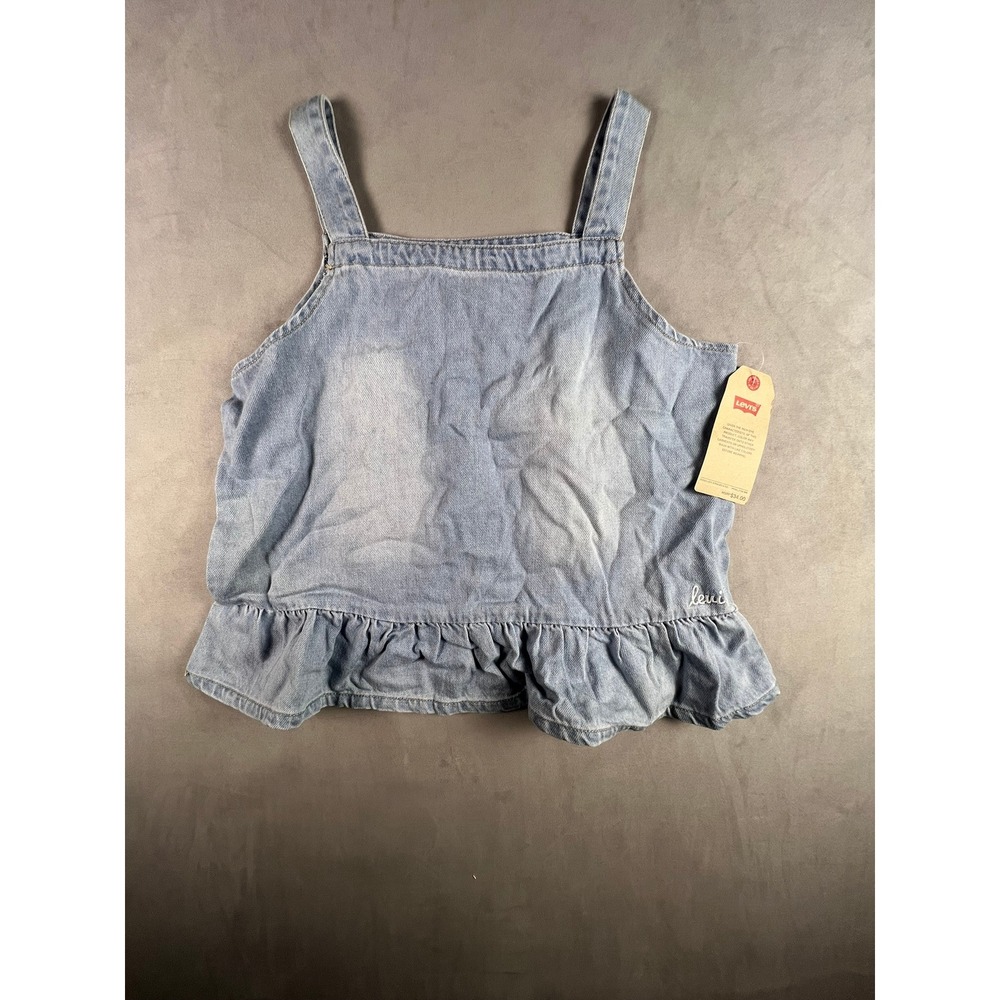 Levis Girls Light Wash Denim Ruffle Hem Camisole Top XL 13-15 Years NWT